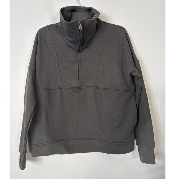 Wilo The Label Gray Oversized half Zip Front Sweatshirt Small Cotton Blend - Picture 4 of 6